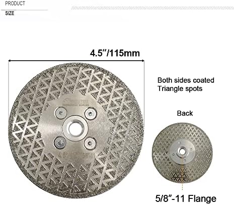 SHDIATOOL Diamond Grinding Disc for Granite Marble Diamond Cutting Wheel Saw Blade with 5/8-Inch-11 Arbor 4.5 Inch
