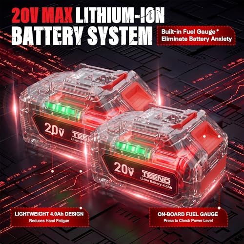 Cordless Oscillating Tool 20V Battery Powered Oscillating Multitool with 4° Oscillation Angle, 2 * 4.0A Batteries, 8,500-21,000 OPM, 6 Variable Speed Oscillating Saw for Sanding/Cutting & Scraping