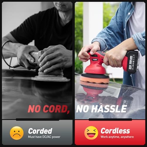 6 Inch Cordless Car Buffer Polisher With 2×4000mAh Batteries