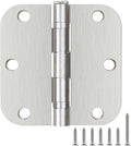 42 Pack Ball Bearing Door Hinges Satin Nickel 3.5 Inch 5/8"Radius Round Anti Squeak Interior 3-1/2"Flat Iron Bifold Standard Office Bedroom Indoor for Doors 3 ½" Hardware Control Home Decor Essentials
