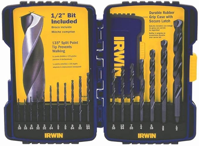 Irwin Industrial Tools 314018 Black Oxide Drill Bit Set, 18-Piece