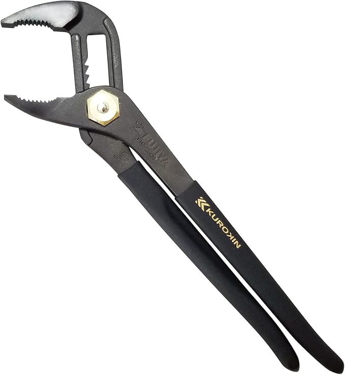 Fujiya Water Pump Pliers Black Gold with Spring, 110-250S-BG 10 Inch