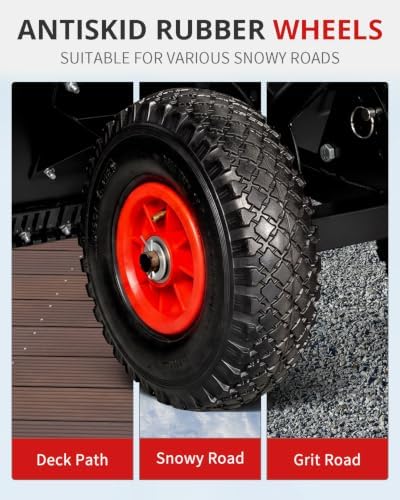 Outvita Snow Shovel with Wheels, 36" Wide 18" Long, Black