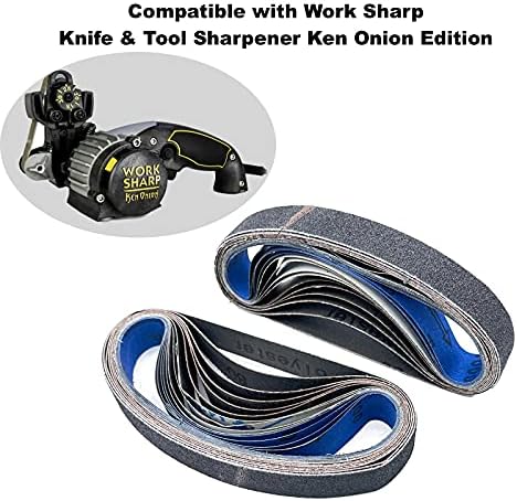 1x18 Silicon Carbide Sharpening Belts, 80 240 400 600 800 1000 Grit, 24 PCS