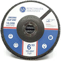 Benchmark Abrasives 6" x 7/8" Premium High Density Jumbo Zirconia Type 27 Flap Discs for Angle Grinder, 6 Inch Sanding Discs, Finishing, Deburring, Rust Removal - (10 Pack) 120 Grit