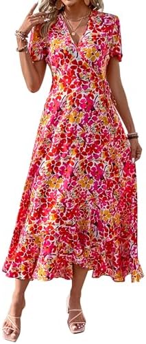 PRETTYGARDEN Women's Boho Floral Summer Maxi Dresses