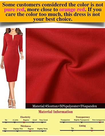 VFSHOW Womens Work Business Office Zipper Up Slim Bodycon Sheath Dress