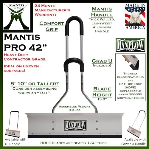 PRO Snow Shovels (Mantis Handle, 42")