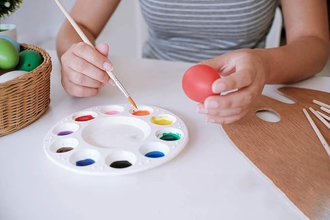 8pcs Paint Tray Palettes, Plastic White Palettes for Kids & Students,Paint Tray for Art Class,Craft DIY or Have a Birthday Painting Party