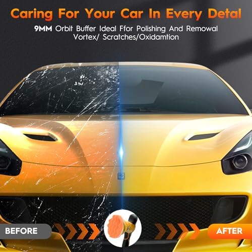 Cordless Car Buffer Polisher, 6 Inch Orbital Polisher Kit with 2x21V Batteries & 21 PCS Attachments, 8-Speed Variable Max 6000RPM Buffer for Car Detailing, Polishing, Waxing, Scratch Removing
