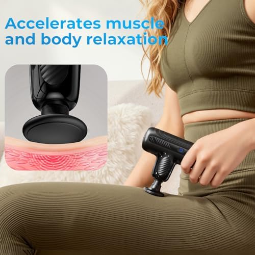 Massage Gun with Heat Therapy, Deep Tissue Mini Muscle Massager