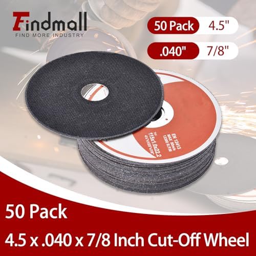 50 Pack 4-1/2"x.040 x7/8" Cut Off Wheel - Metal & Stainless Steel Thin Cutting Discs