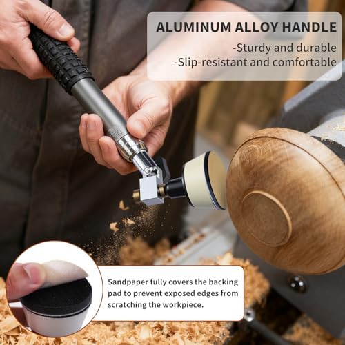 RUITOOL Bowl Sander for Woodturning, Dual Bearing Head, 75 Sanding Discs
