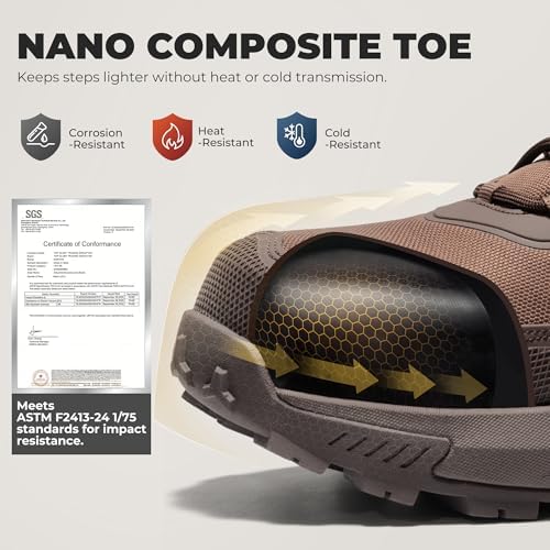 NORTIV 8 Men's Composite Toe Work Boots Slip Resistant
