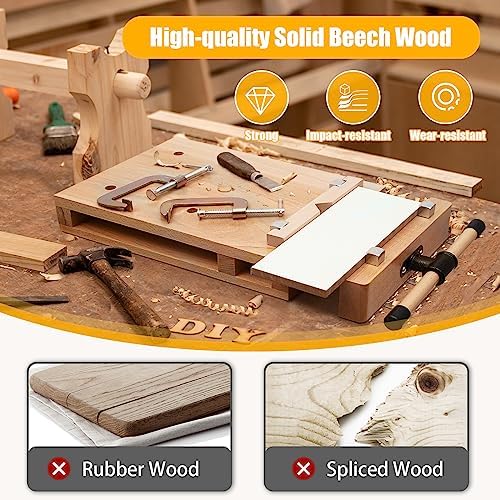 Portable Workbench Hard Woodworking Vise Desktop Work Table Work Bench with G-Type Fixing Clips and Limit Blocks, for Home, Woodworking Studios, Fixed for Processing Wood