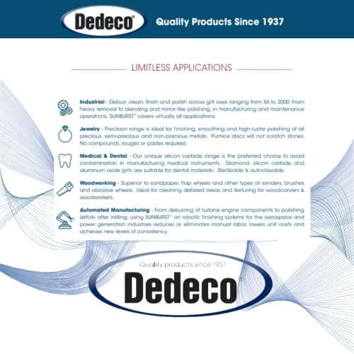 Dedeco Sunburst Radial Bristle Discs - 1/2” (12mm) Dia, Snap On, TC Bristles - Cleaning Buffer Polisher Rotary Tool Accessories, Fine 400 Grit, Blue Aluminum Oxide - 30 Piece Per Pack