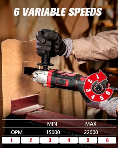 AVID POWER Oscillating Tool, 3.5-Amp Oscillating Multi Tool with 4.5° Oscillation Angle, 6 Variable Speeds and 11 pcs Saw Accessories, Auxiliary Handle