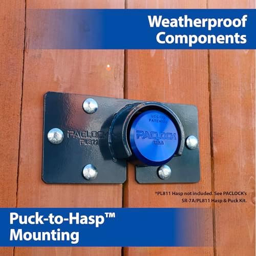 PACLOCK's 7-Series Flat Back Puck w/Tapped Holes, Standard Rekeyable (SR), One Lock Keyed to a Number U-Pick! w/ 2 Keys, Green