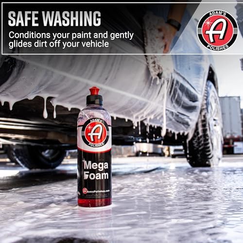 Adam’s Mega Foam Car Wash Soap (Gallon) – pH Neutral, Ultra Concentrated for Foam Cannon, Foaming Spray Gun, or Bucket – Safe for Wax, Sealants & Ceramic Coating – High Suds Car Cleaner