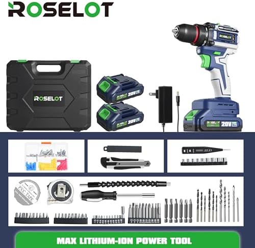20V Brushless Cordless Drill Set, 531 In-lb Torque, 2x1.5Ah Batteries & Tool Box Included, Compact Power Drill Kit for Home Repair & DIY Projects