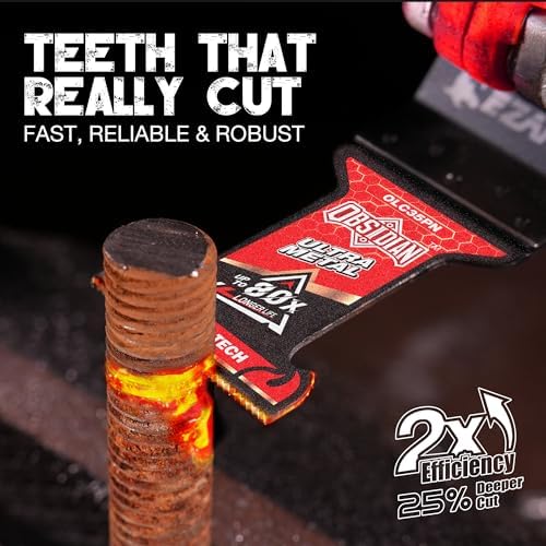 EZARC Obsidian TiAlN Carbide Oscillating Saw Blades for Hard Metal, 3-Pack