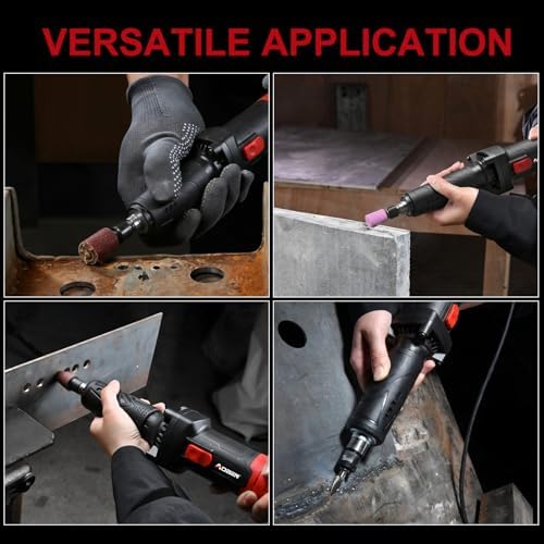 AOBEN Power Die Grinder Tool with 6 Speed Control Max 30000RPM, Electric Straight Grinder Tool with 1/4" Collet, Heavy-Duty for Metal Grinding, Polishing, Welding Repair