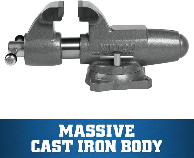 Wilton Machinist Bench Vise, 5" Jaw Width, 8" Jaw Opening, 4-1/4" Throat (Model 500S)