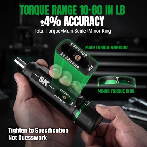 SK 33-Piece Torque Screwdriver Set, 10-80 Inch Pound, Full CNC-Machined
