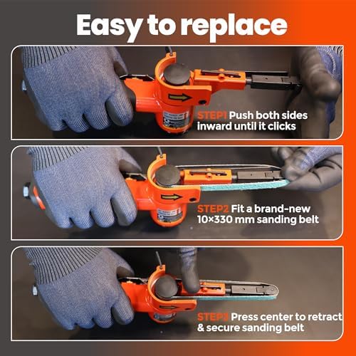 3/8"x 13" Air Belt Sander with 20Pcs Zirconia 40/60/80/120 Grit Belts