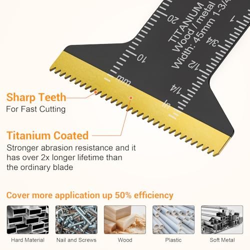 PECHAM Oscillating Tool Blade, 37PCS Universal Wood Metal Oscillating Multitool Quick Release Saw Blades Fit Porter Cable Black & Decker Rockwell Ridgid Ryobi Milwaukee DeWalt Chicago