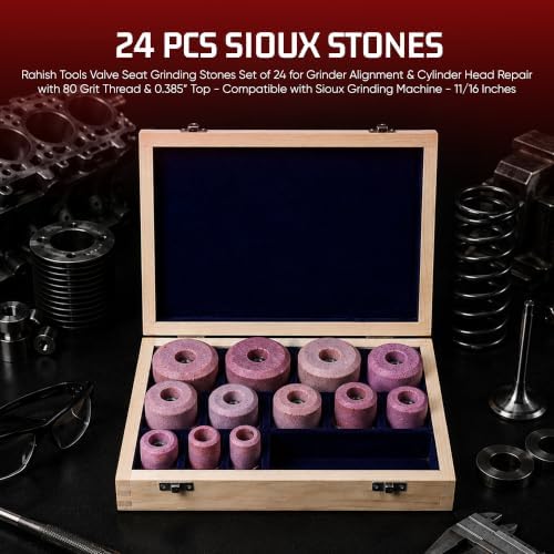 24 Sioux Valve Seat Grinding Stones Set, 80 Grit Aluminum Oxide, 11/16"