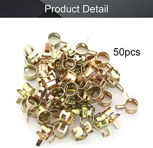 Fielect 50pcs 2/5" / 10mm Spring Band Type Action Hose Pipe Clamp Low Pressure Air Clip Clamp Fasteners Assortment Kit for Plumbing, Automotive and Mechanical