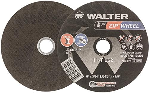 Walter Zip Wheel™ Cut-Off Wheel, 6" X 3/16" X 7/8'' T1, Pack of 25 (11T062)