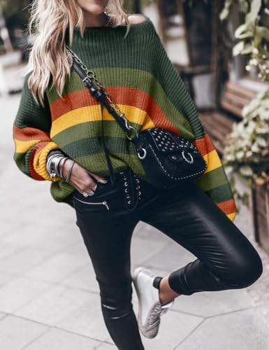 Womens Oversized Sweaters Loose Solid Casual Long Sleeve Mock Neck Knitted Jumper Tops