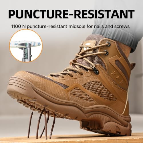Steel Toe Boots for Men Work Indestructible Safety Boots