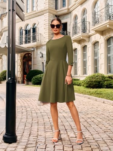 GRACE KARIN Work Dresses for Women Fit and Flare Midi Dress