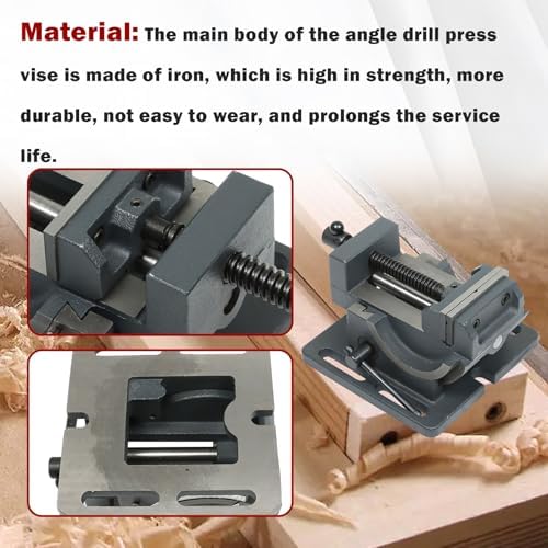 findmall 3 Inch Drill Press Vise - 0-90 Degree Tilting Angle Vise, Iron Cradle Style, Fit for Drilling Machine