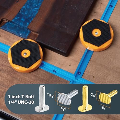 POWERTEC Bench Dog Puck - Fits 3/4" Dog Hole on Work Bench & T Track, Ideal for Sanding, Routing, Finishing & Painting, T Track Accessories - 4PK (71820)