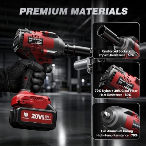 ARCCAPTAIN Cordless Impact Wrench 996Ft-lbs(1350N.m), 1/2 Inch Impact Gun