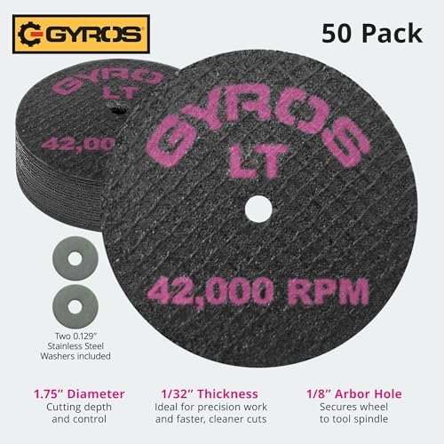 Gyros 11-21702/50 Cut Off Wheels, Black, 1.75"- 50PK