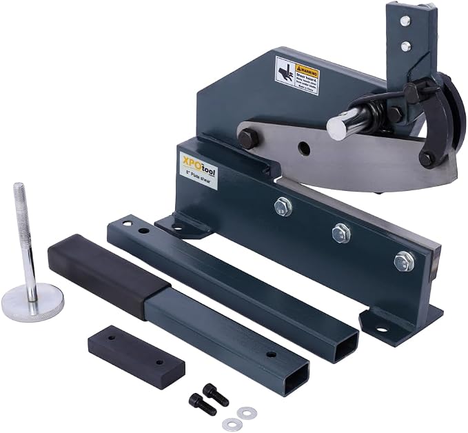 Metal Shears, Heavy-Duty Sheet Metal Cutter for Industrial Use, Hand Plate Shear, High Carbon Steel Blade, Effortless Cutting, Shrinker Stretcher Compatible, Workbench Mountable (8-Inch)