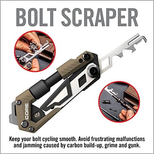 Real Avid Gun Multi Tool CORE: Tactical Rifle Tool & EDC Tools, Gun Accessories & Utility Tool Kit for Gun Maintenance, Includes Carbon Removal Tool & Front Sight Adjuster, 15
