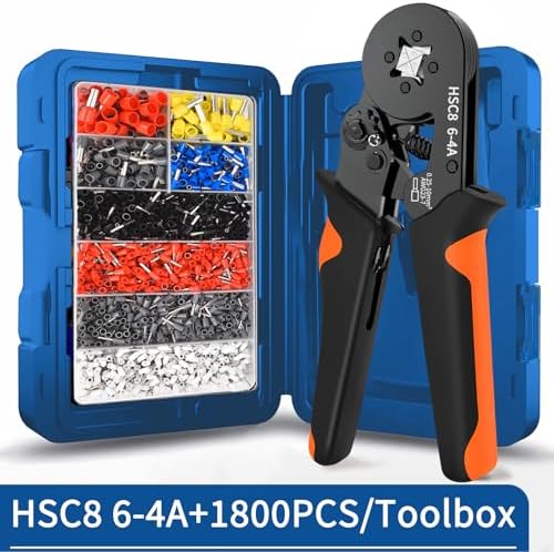 Crimping Terminal,Multiple Crimping Pliers HSC86-4/6 Combination,Electrical Equipment Connector,Wire Connection Terminal(HSC8 6-4A 1800 Box)