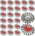 24 Pack 4-1/2 Inch Twist Knotted Wire Wheel Brush for 4 1/2 Angle Grinder with 5/8 Inch-11 Threaded Arbor Carbon Steel Wire Wheel for Heavy-Duty Conditioning Removing Rust