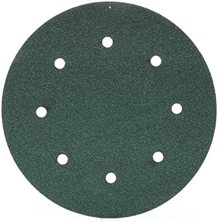 3M Green Corps Hookit Sanding Discs, Dust Free, 00621, 8 in, 80+ Grade, Pack of 25 Production Discs, for Coating Removal, Metal Surfaces, Auto Sanding