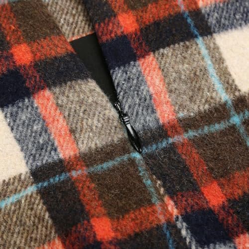 IDEALSANXUN Plaid Skirts for Women Fall Winter Knee Length Pencil Wool Skirt with Slit
