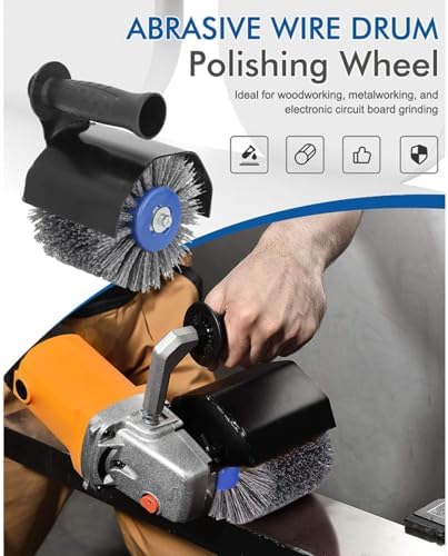 Burnishing Polishing Machine, M10 Handheld Metal Burnishing Machine Multifunctional Angle Grinder Drawing Wheel Part Power Tool Accessories for Grinding, Polishing, Fine Polishing