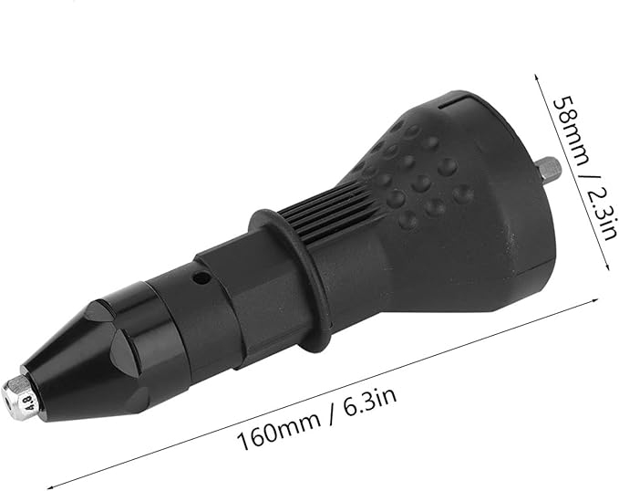 Hilitand Riveting Gun Adapter Electric Rivet Nut Gun Adapter Riveter Gun Adaptor Riveting Insert Nut Power Drill Tool Kit(Black)