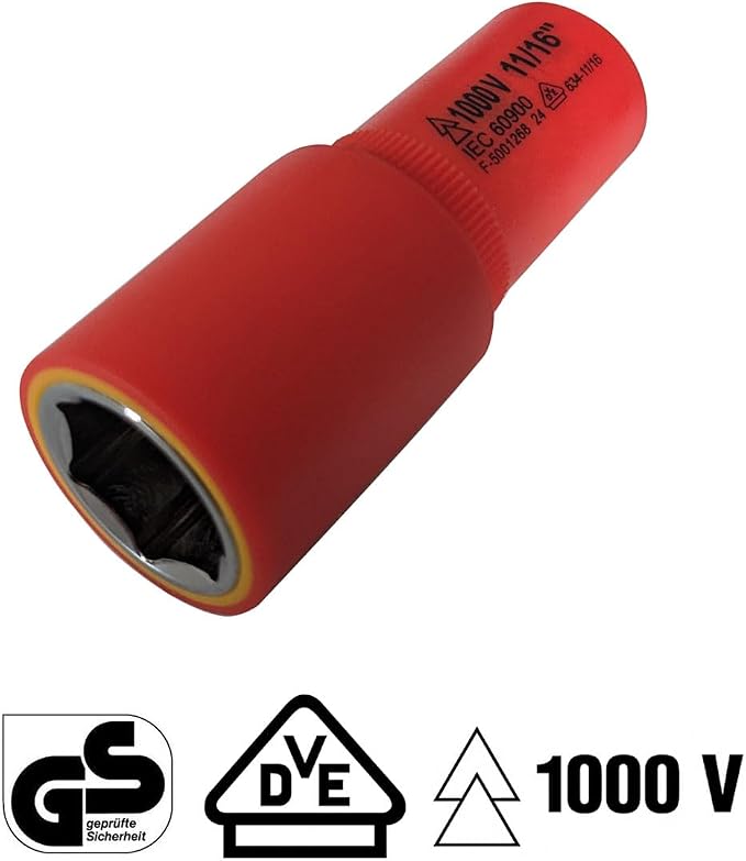 Rhino Tools 1000V Insulated SAE Socket Set | 20 Piece 3/8" Drive | 5 Hex Bits