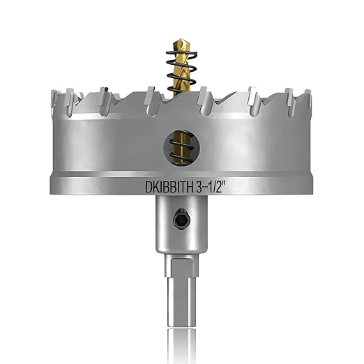 TCT Hole Saw Set, 3-1/2"(90mm) Heavy Duty Tungsten Carbide Tipped Hole Cutters for Stainless Steel Mild Steel Copper Iron Brass Plastic and More, with Titanium-Plated Pilot Drill Bits